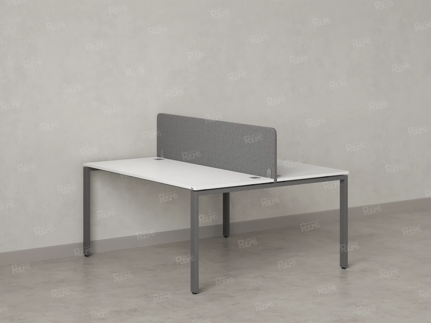 Бенч-система, 2 рабочих места, с одним тканевым экраном 1800x1600x750 RM165-1-18x16 Белый/Серый