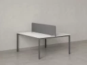 Бенч-система, 2 рабочих места, с одним тканевым экраном 1800x1600x750 RM165-1-18x16 Белый/Серый
