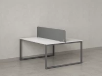 Бенч-система, 2 рабочих места, с одним тканевым экраном 1600x1200x750 RM169-1-16x12 Белый/Серый