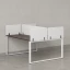 Бенч-система, 2 рабочих места, 5 тканевых экранов 1800x1200x750 RM169-3-18x12 Дуб Апрельский шоколад/Белый