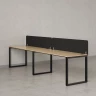 Бенч-система в 1 ряд, 2 рабочих места 2 тканевых экранов 2700x600x750 RM168-3-27x6 Вяз Швейцарский светлый/Черный