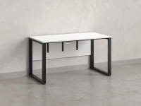 Стол прямой на О-образных опорах, экран ЛДСП 2000x600x750 RM006-20x6 Белый/Черный