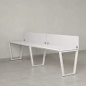 Бенч-система в 1 ряд, 2 рабочих места 2 тканевых экранов 3600x700x750 RM174-3-36x7 Белый/Белый