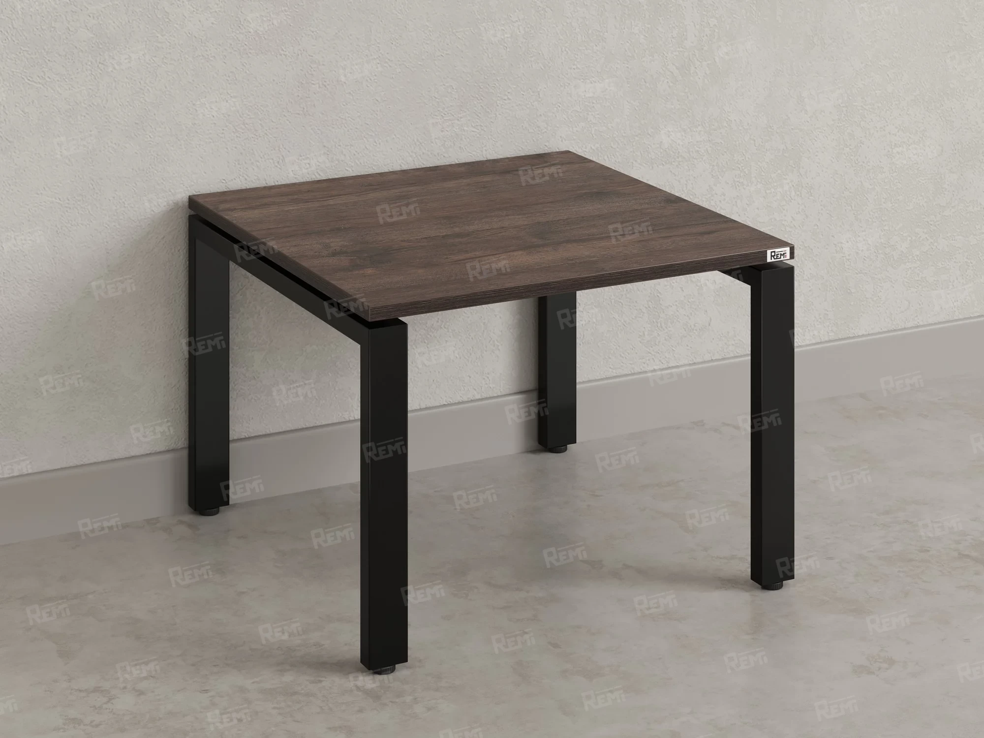 Журнальный стол с полкой 800x800x550 RM183-8x8 Дуб Апрельский шоколад/Черный