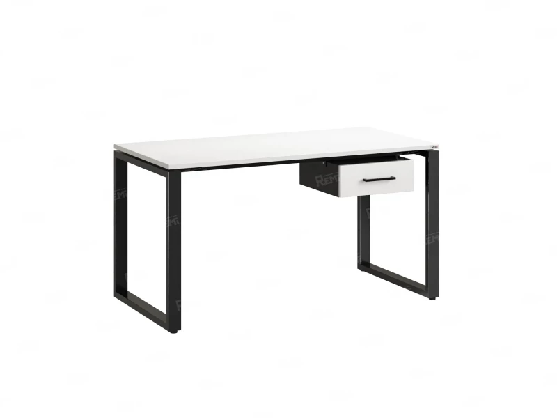 Стол прямой с подвесной тумбой, О-опора 2000x800x750 RM036-20x8 Белый/Черный