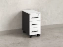 Тумба мобильная,3 ящика 300x500x600 RM123-30x50 Белый/Черный