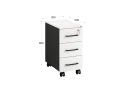 Тумба мобильная,3 ящика 300x500x600 RM123-30x50 Белый/Черный