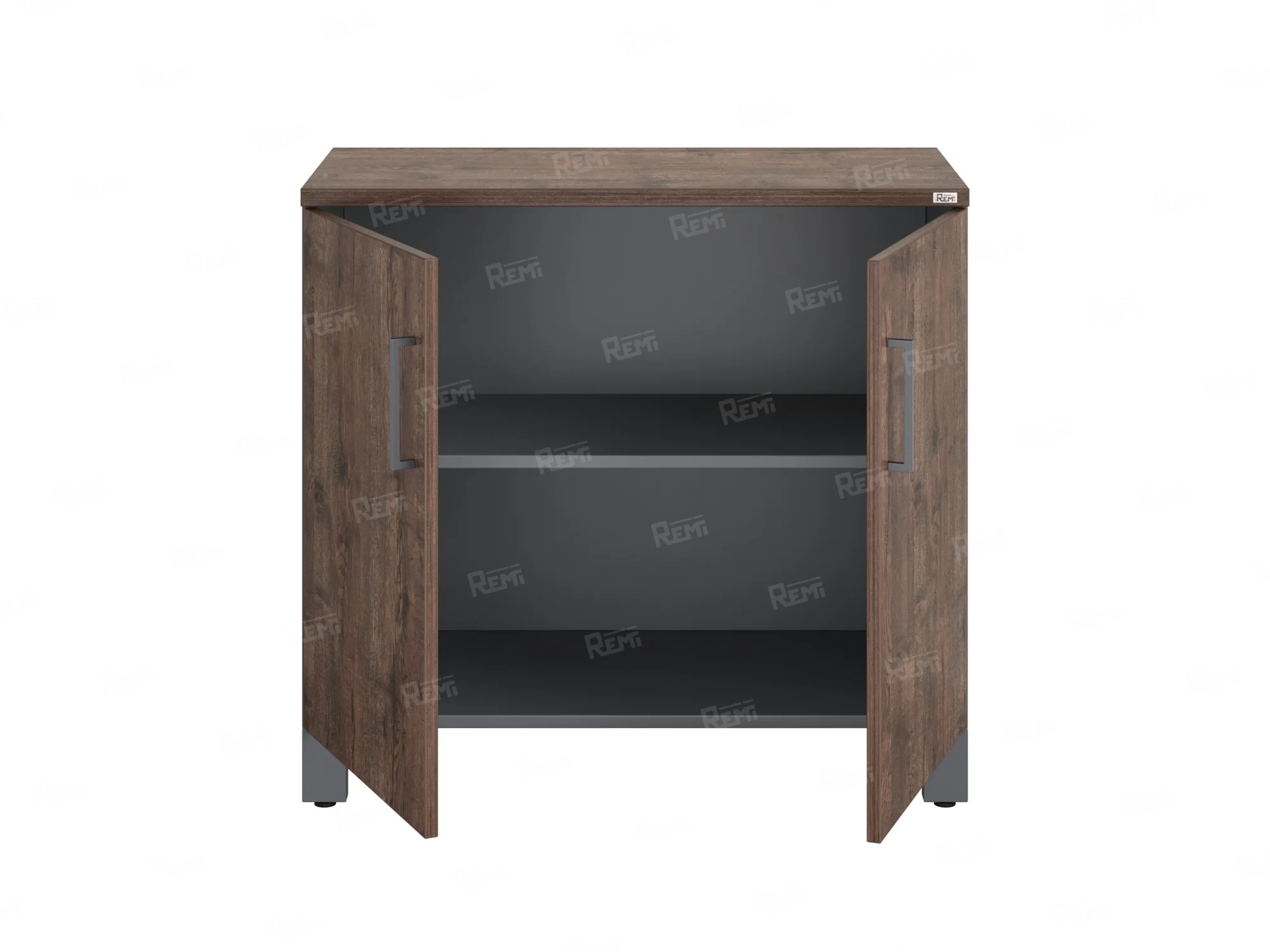 Шкаф низкий распашной, 2 уровня 900x600x850 RM147-90x60 Дуб Апрельский шоколад/Серый