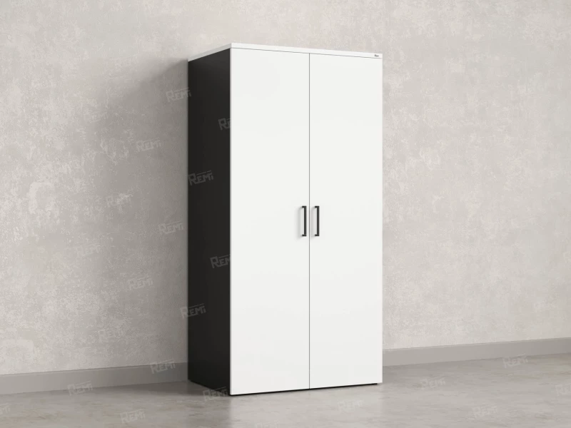 Гардероб, на регулируемых опорах, штанга, 1 полка 900x600x1800 RM159-90x60 Белый/Черный