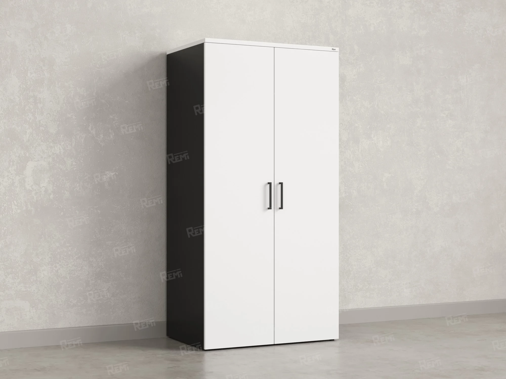 Гардероб, на регулируемых опорах, штанга, 1 полка 900x600x1800 RM159-90x60 Белый/Черный