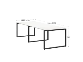 Cтол для переговоров, на О-обазном каркасе 2300x1600x750 RM081-230x160 Белый/Черный