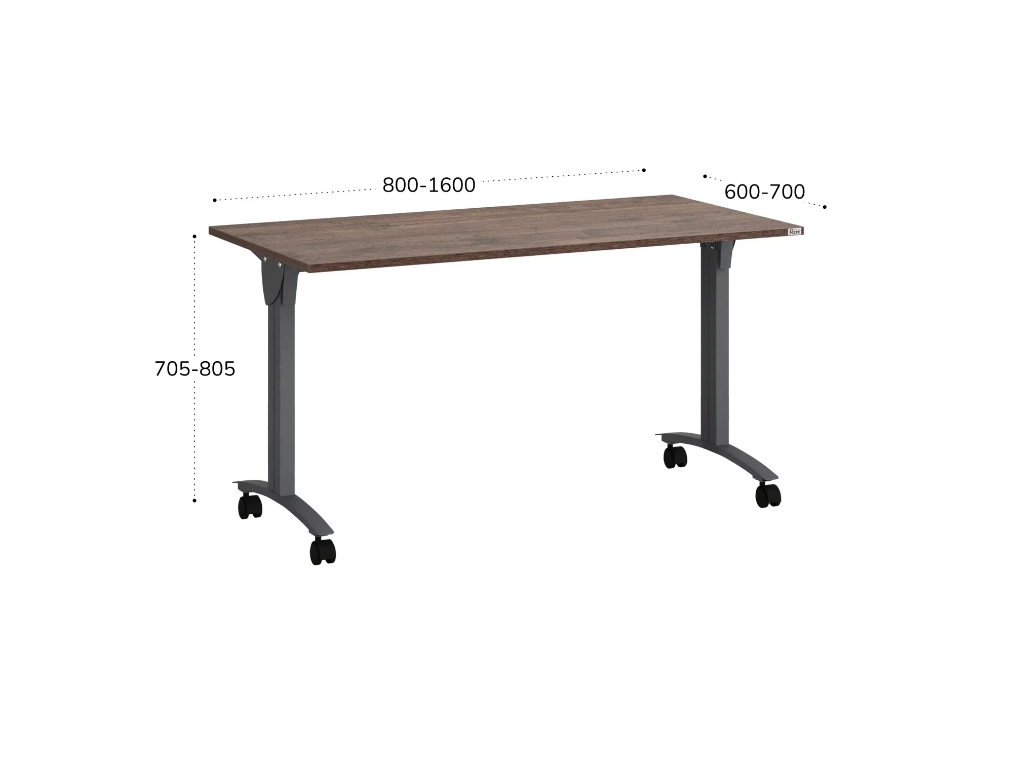 Стол складной, мобильный 800x700x750 RM011-8x7 Дуб Апрельский шоколад/Серый