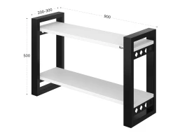 Полка настенная 900x300x500 RM194-90x30 Белый/Черный