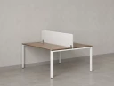 Бенч-система, 2 рабочих места, с одним тканевым экраном 1000x1200x750 RM165-1-10x12 Дуб Юстус/Белый
