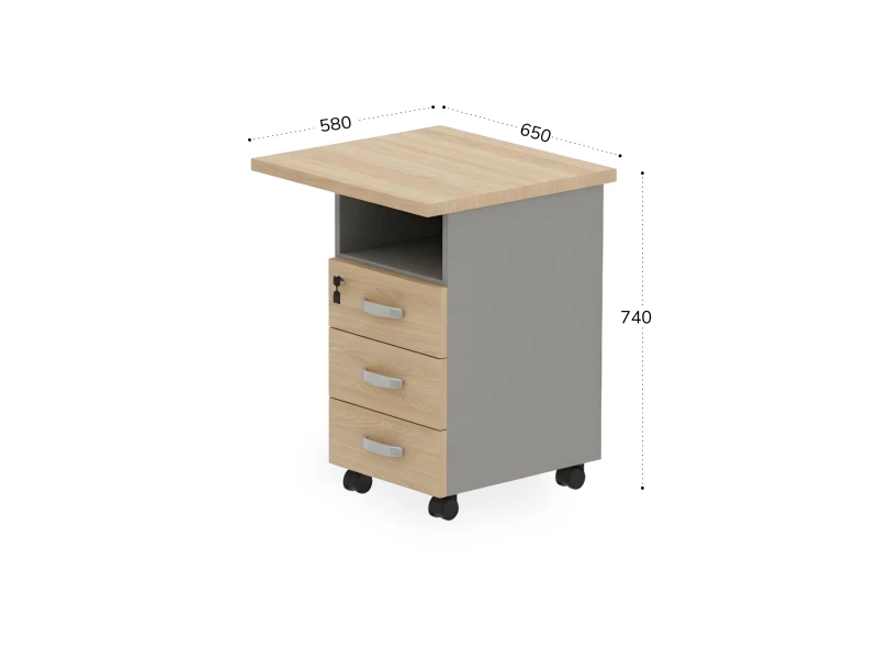 BRL RB092-45х58R Тумба приставная правая 650х580х740 Акация/Серый вулканический