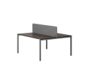 Бенч-система, 2 рабочих места, с одним тканевым экраном 1400x1400x750 RM165-1-14x14 Дуб Апрельский шоколад/Серый