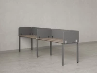Бенч-система в 1 ряд, 2 рабочих места 5 тканевых экранов 3200x600x750 RM167-1-32x6 Дуб Маувелла/Серый