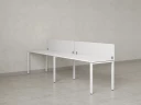 Бенч-система в 1 ряд, 2 рабочих места 2 тканевых экранов 3600x700x750 RM167-3-36x7 Белый/Белый
