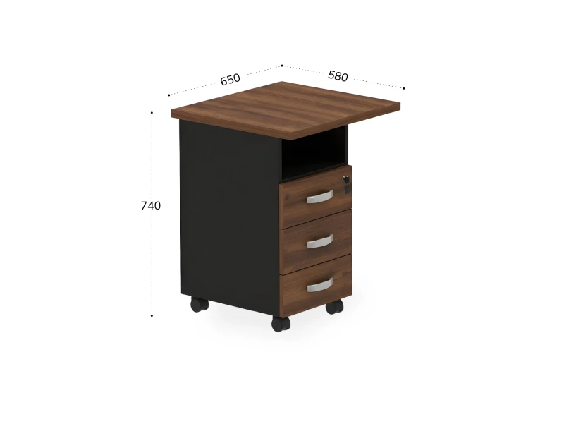 BRL RB092-45х58L Тумба приставная левая 650х580х740 Орех Вармия/Черный
