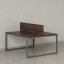 Бенч-система, 2 рабочих места, с одним экраном ЛДСП 1400x1400x750 RM169-2-14x14 Дуб Апрельский шоколад/Серый