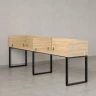 Бенч-система в 1 ряд, 2 рабочих места 5 ЛДСП экранов 2000x700x750 RM168-2-20x7 Вяз Швейцарский светлый/Черный