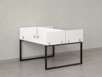 Бенч-система, 2 рабочих места, 5 ЛДСП экранов 1200x1400x750 RM169-4-12x14 Белый/Черный