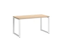 Стол прямой на O-образных опорах 800x600x750 RM002-8x6 Вяз Швейцарский светлый/Белый