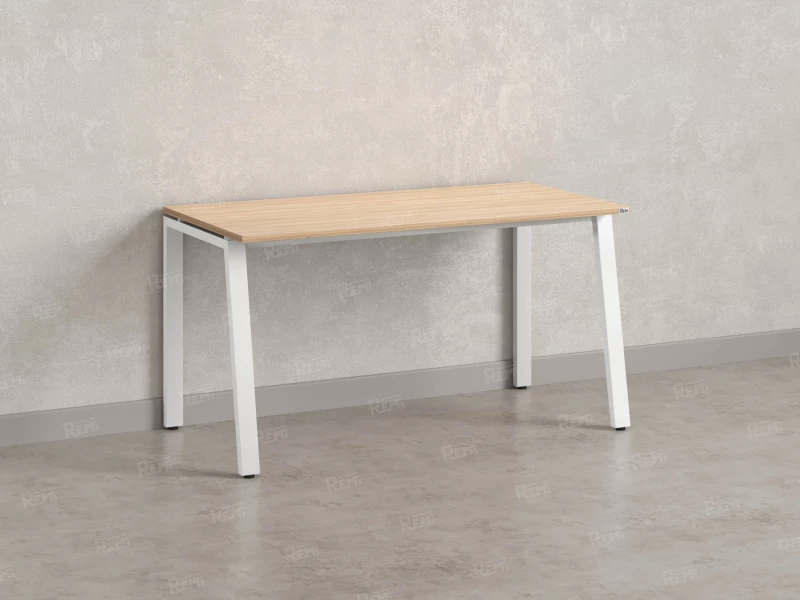 Стол прямой на Л-образных опорах 2000x700x750 RM004-20x7 Вяз Швейцарский светлый/Белый