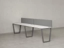Бенч-система в 1 ряд, 2 рабочих места 2 тканевых экранов 3600x700x750 RM174-3-36x7 Белый/Серый