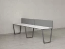 Бенч-система в 1 ряд, 2 рабочих места 2 тканевых экранов 3600x700x750 RM174-3-36x7 Белый/Серый