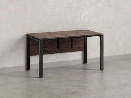 Стол прямой, П-опоры, экран ЛДСП,парящая стол-ца 1200x600x750 RM007-12x6 Дуб Апрельский шоколад/Черный