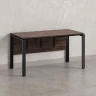 Стол прямой, П-опоры, экран ЛДСП,парящая стол-ца 1200x600x750 RM007-12x6 Дуб Апрельский шоколад/Черный