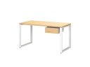 Стол прямой с подвесной тумбой, О-опора 2000x800x750 RM036-20x8 Вяз Швейцарский светлый/Белый