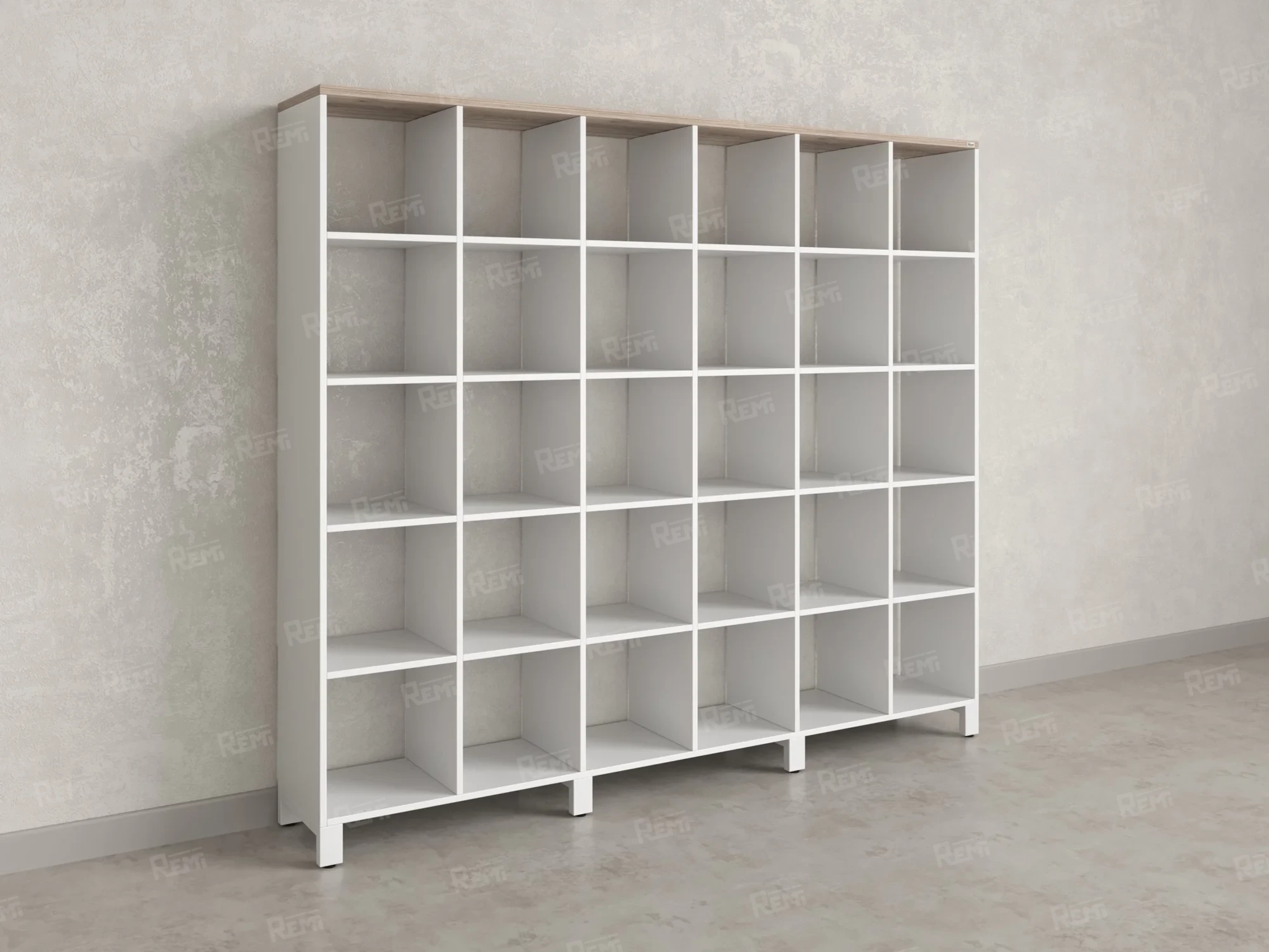 Стеллаж, 30 ячеек 2250х370х1980 RM143-225x37 Дуб Маувелла/Белый