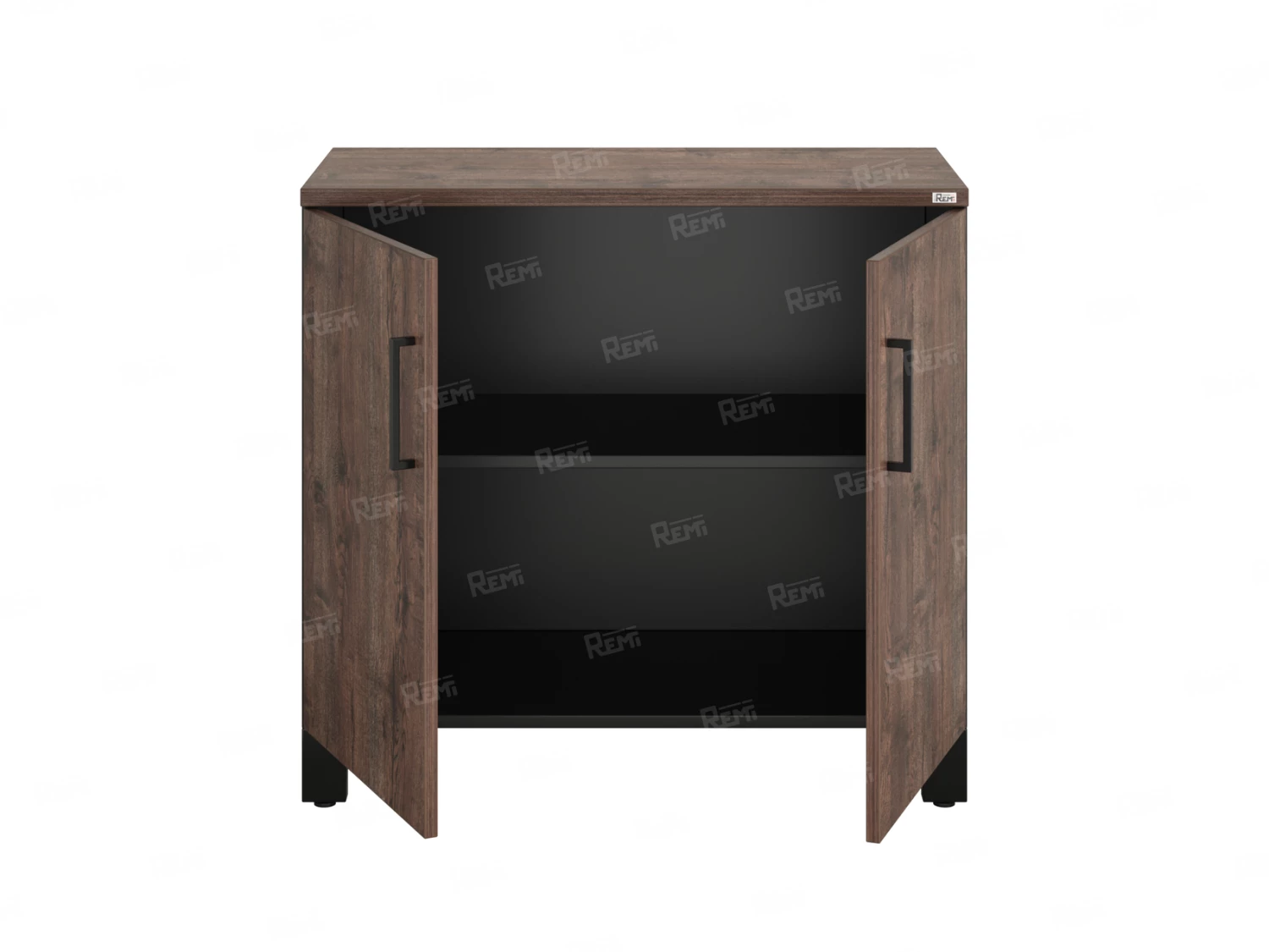 Шкаф низкий распашной, 2 уровня 900x600x850 RM147-90x60 Дуб Апрельский шоколад/Черный