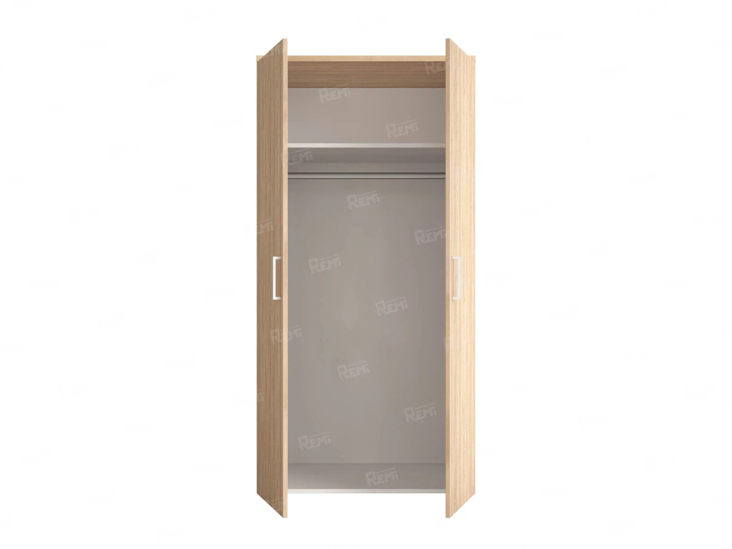 Гардероб, на регулируемых опорах, штанга, 1 полка 900x600x1800 RM159-90x60 Вяз Швейцарский светлый/Белый