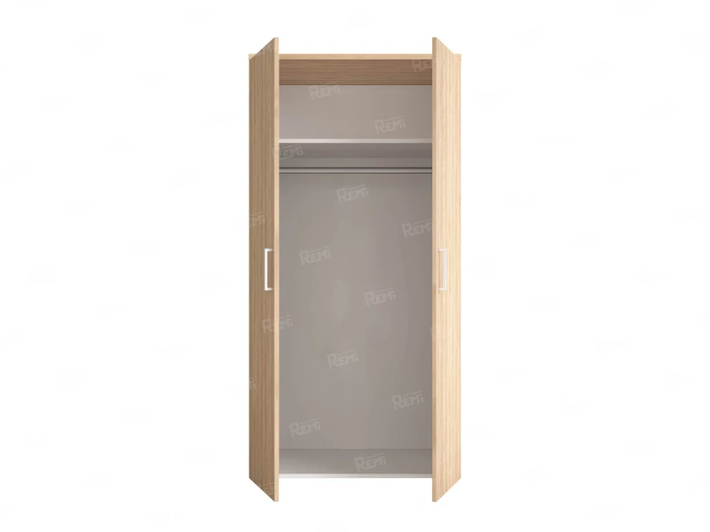 Гардероб, на регулируемых опорах, штанга, 1 полка 900x600x1800 RM159-90x60 Вяз Швейцарский светлый/Белый