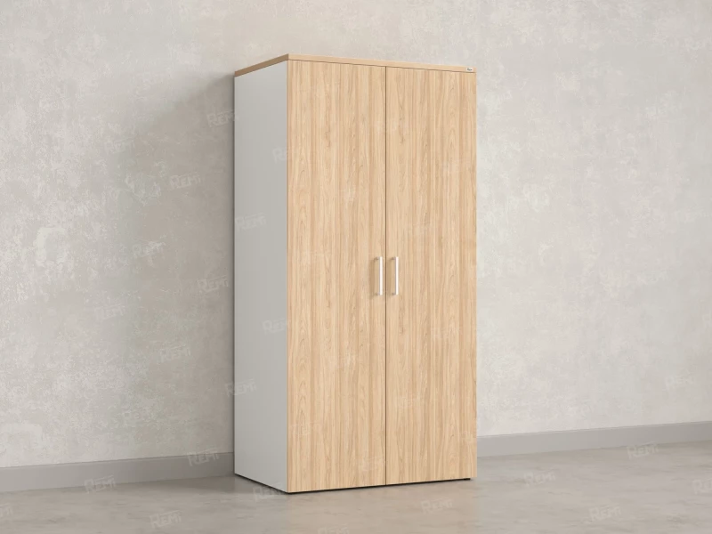 Гардероб, на регулируемых опорах, штанга, 1 полка 900x600x1800 RM159-90x60 Вяз Швейцарский светлый/Белый