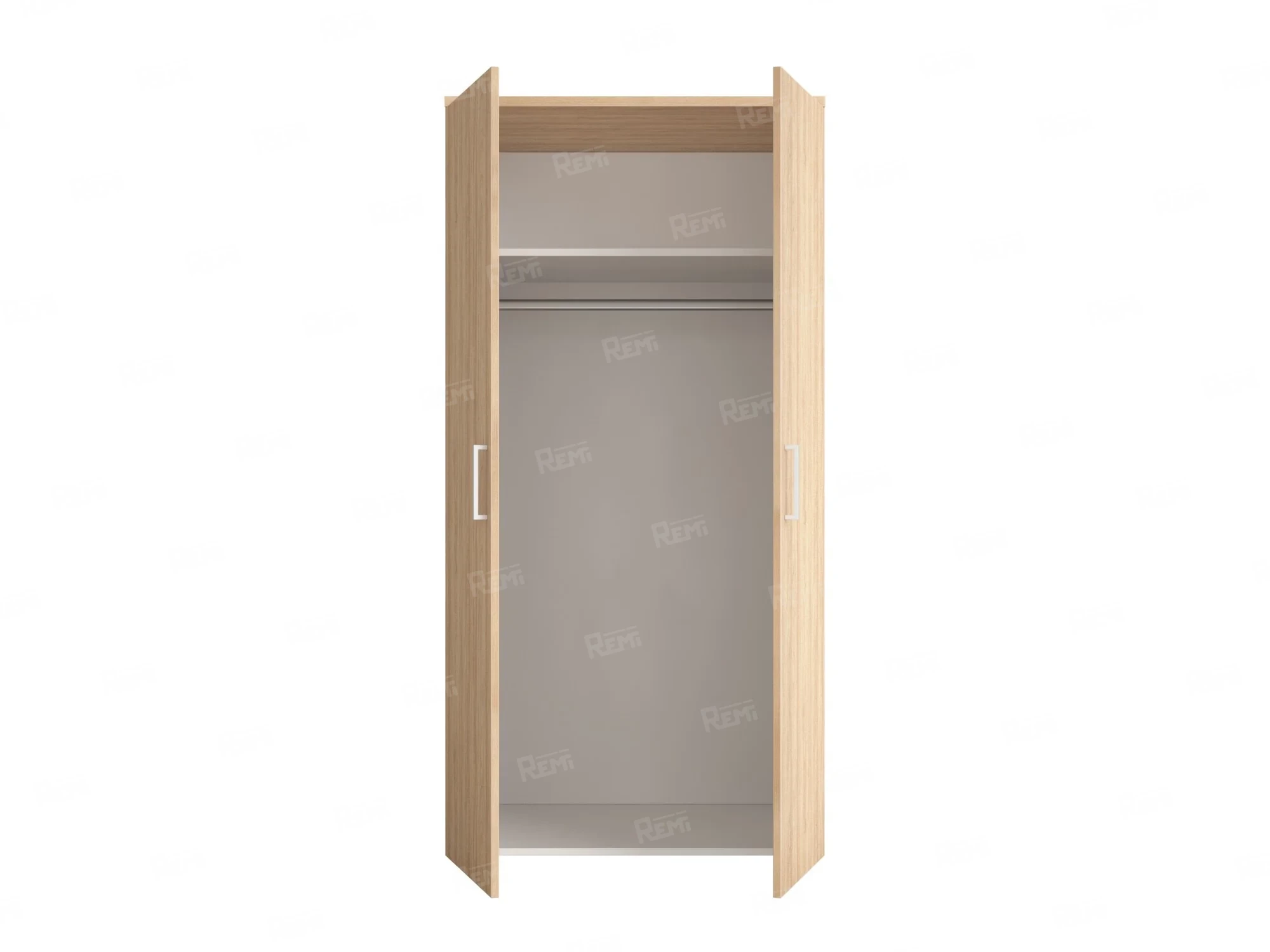 Гардероб, на регулируемых опорах, штанга, 1 полка 900x600x1800 RM159-90x60 Вяз Швейцарский светлый/Белый
