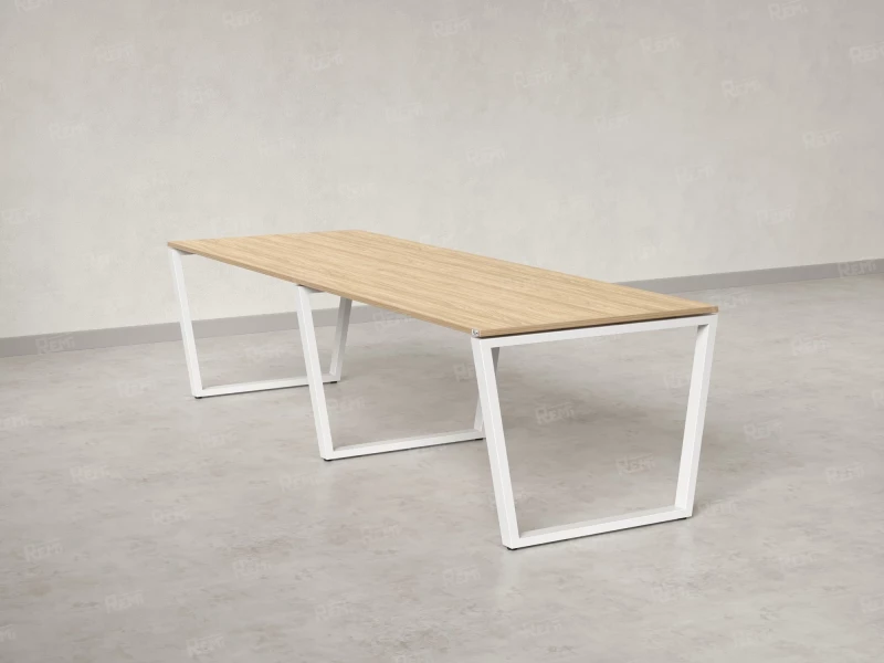 Cтол для переговоров, на V-обазном каркасе 2000x1200x750 RM082-200x120 Вяз Швейцарский светлый/Белый