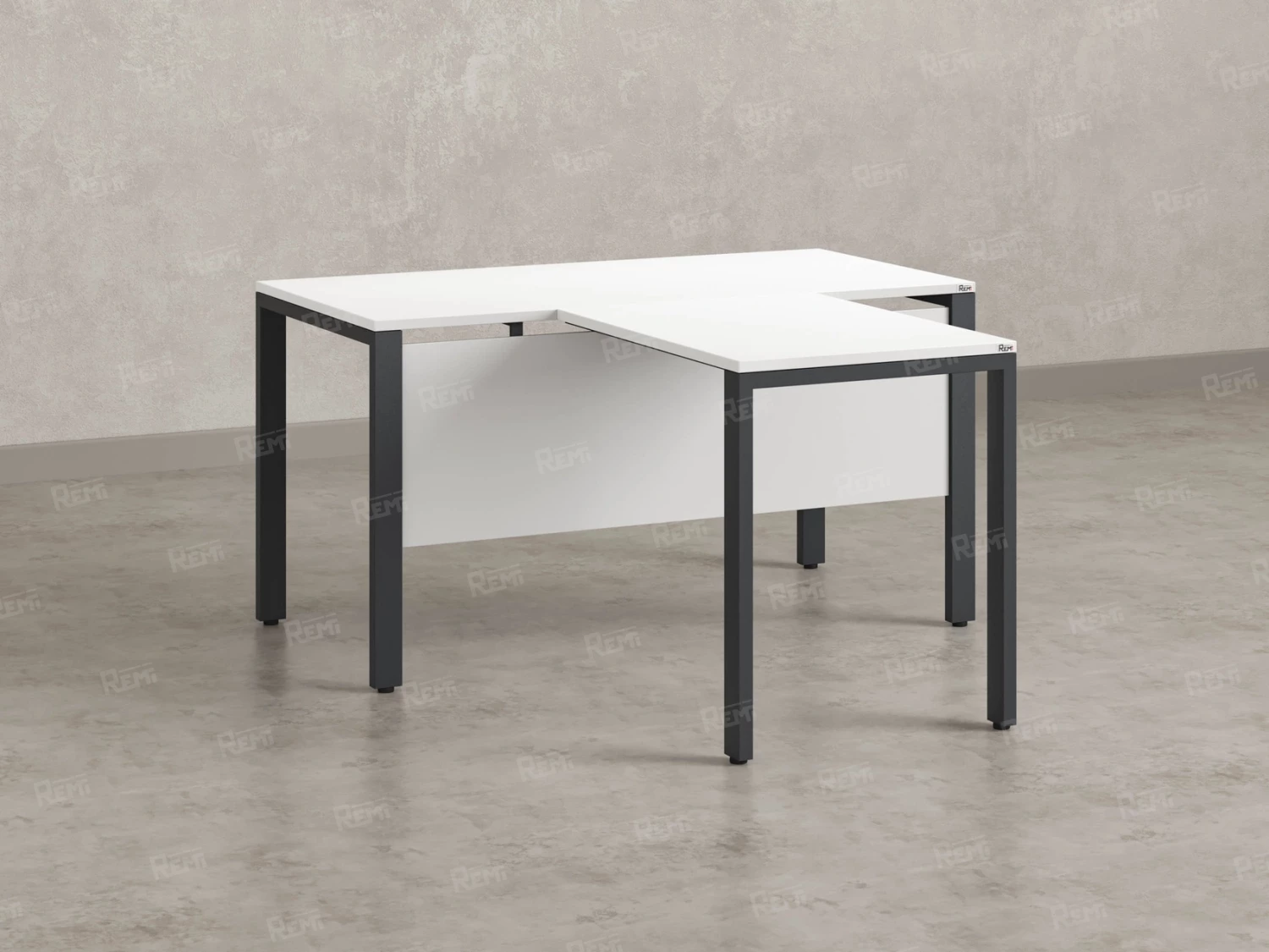 Стол с брифингом на П-образных опорах с экраном ЛДСП RM044-12x6 1200x1800x750 Белый/Серый