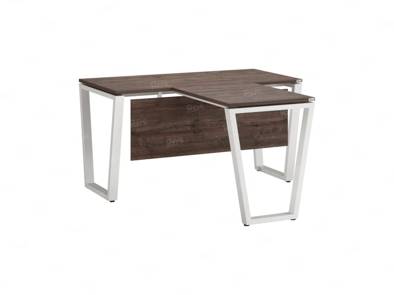 Стол с брифингом с парящей столешницей на U-образных опорах с экраном ЛДСП RM047-10x7 1000x1700x750 Дуб Апрельский шоколад/Белый