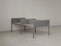 Бенч-система, 4 рабочих места, на П-образных опорах, 8 тканевых экранов 3600x1600x750 RM166-1-18x16 Дуб Маувелла/Серый