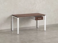 Стол прямой с подвесной тумбой, П-опора 1800x600x750 RM038-18x6 Дуб Апрельский шоколад/Белый