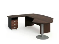 BRL RB073-255x200L Стол рук-ля L угловой с брифингом и тумбой 3 ящика 2550х2000х760 Венге/Черный