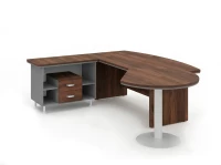 BRL RB072-215x200L Стол рук-ля L угл. брифинг и тумба 2 ящ. 2150х2000х760 Венге/Серый вулканический