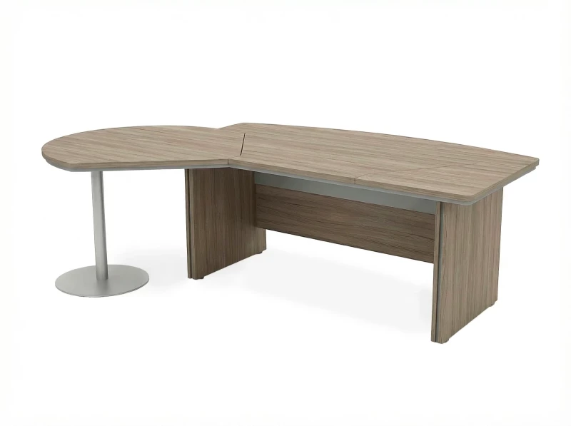 BRL RB069-235x150L Стол руководителя с брифингом левый 2350х1500х760 Шорвуд/Серый вулканический