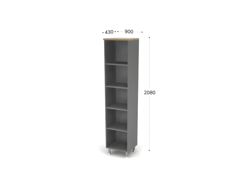 BRL RB043-45х43 Стеллаж узкий 5 уровней 450х430х2080 Дрифтвуд/Серый вулканический