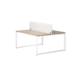 Бенч-система, 2 рабочих места, с одним тканевым экраном 1600x1200x750 RM169-1-16x12 Вяз Швейцарский светлый/Белый