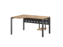 Стол угловой, экран металл, П-опора, левый 1800x600/900x750, RM059-18x6-9 Дуб Юстус/Серый
